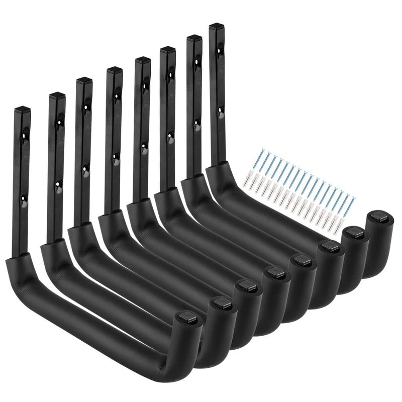 Heavdace 8 Pack Garage Storage Hooks 10 Inch Heavy Duty Ladder Storage Hanger  Wall Mounted Utility Rack - Image 1